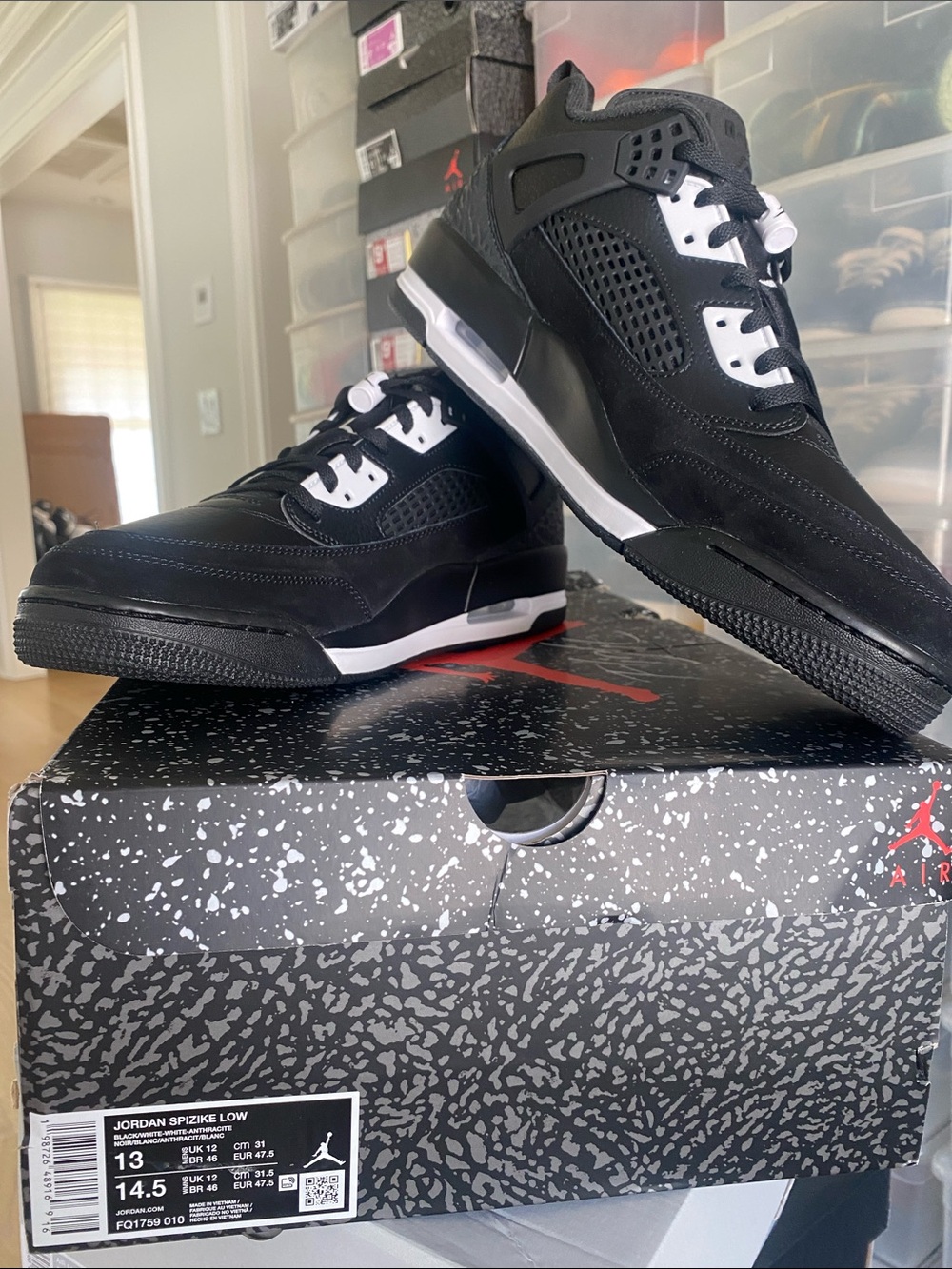 Jordan Black and White Men's Low-Top Sneakers